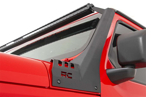 Rough Country 70065 - LED Light Kit - Windshield Mount - 50 inch BLK Single Row - Jeep Gladiator JT/Wrangler JL (18-24)