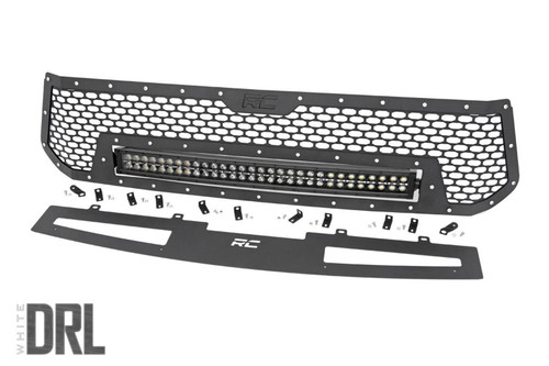 Rough Country 70225 - Mesh Grille - 30 inch Dual Row LED - Black - White DRL - Toyota Tundra (14-17)