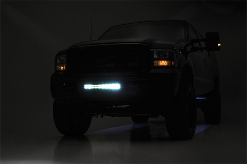 Rough Country 70665DRL - LED Light Kit - Bumper Mount - 2 inch Black Dual Row - White DRL - Ford F-250/F-350 Super Duty (05-07)