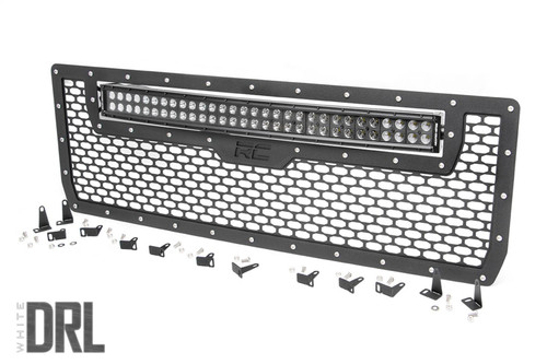 Rough Country 70190DRL - Mesh Grille - 30 inch Dual Row LED - Black - White DRL - GMC Sierra 1500 (14-15)