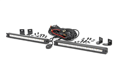 Rough Country 70410A - 10 Inch Chrome Series LED Light Bar - Slim Line - Pair