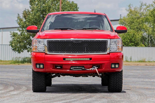 Rough Country 70762DRL - LED Light Kit - Fog - 2 inch Black Pairs x2 - White DRL - Chevy Silverado 1500/2500HD/3500HD 2WD/4WD