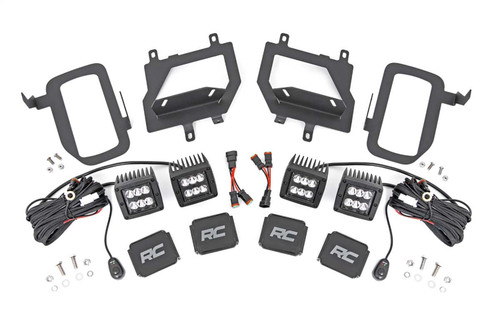 Rough Country 70832 - LED Light Kit - Fog Mount - Dual 2 inch Black Pairs - Spot - Ford F-150 (15-17)