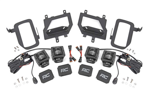 Rough Country 70831 - LED Light Kit - Fog Mount - Dual 2 inch Black Pairs - SAE - Ford F-150 (15-17)