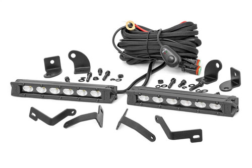 Rough Country 70829 - LED Light Kit - Bumper Mount - 6 inch Black Slimline Pair - Ford Ranger (19-23)