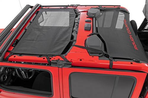 Rough Country 85118 - Mesh Bikini Top Plus - Black - Jeep Gladiator JT 4WD (2020-2024)