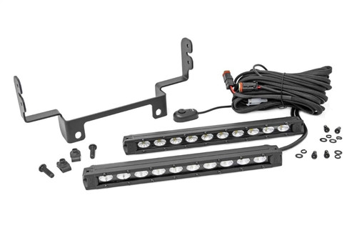 Rough Country 92004 - LED Light Kit - Bumper Mount - 10 inch Black Slimline Pair - Honda Pioneer 1000