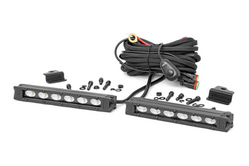 Rough Country 92016 - LED Light Kit - Bumper Mount - 6 inch Black Slimline Pair - Honda Foreman 500