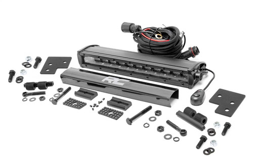 Rough Country 93014 - LED Light - Bumper Mount - 12 inch Black Single Row - Polaris Ranger XP 1000/1000 Crew