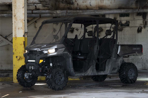 Rough Country 97004 - LED Light - Bumper Mount - 12 inch Black Single Row - White DRL - Can-Am Defender HD 8/HD 9/HD 10