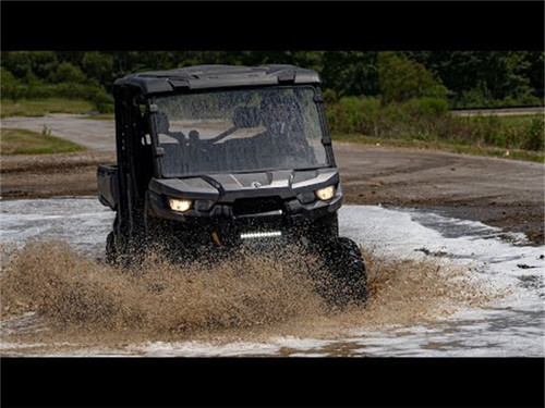 Rough Country 97004 - LED Light - Bumper Mount - 12 inch Black Single Row - White DRL - Can-Am Defender HD 8/HD 9/HD 10