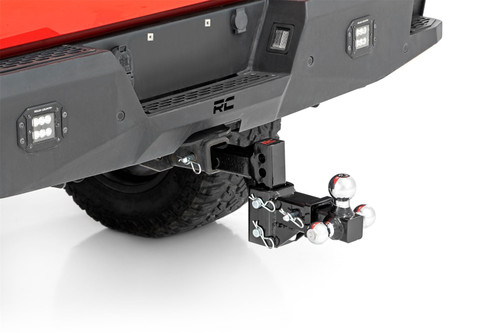 Rough Country 99100 - Adjustable Trailer Hitch - 6 Inch Drop - Multi-Ball Mount - Fits 2 Inch Receiver