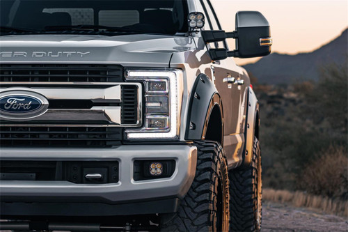 Rough Country A-F21112-G1 - Fender Flares - Defender - G1 Absolute Black - Ford F-250/F-350 Super Duty (17-22)