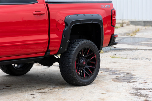 Rough Country A-C11612-GBA - Fender Flares - Defender - 5'9 inch Bed - GBA Black - Chevy Silverado 1500 (14-18 & Classic)