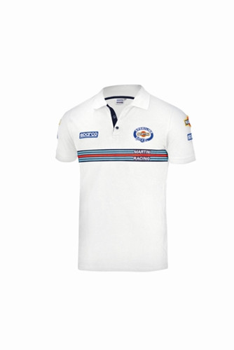 Sparco 01275MRBI5XXL - Polo Replica Martini-Racing XXL White
