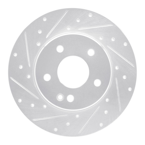 R1 Concepts EDZ-63036L - Brake Rotor Drilled and Slotted Silver