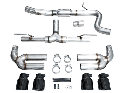AWE 3020-43897 - 22-24 Audi 8Y S3 Track Edition Exhaust  - Diamond Black Tips