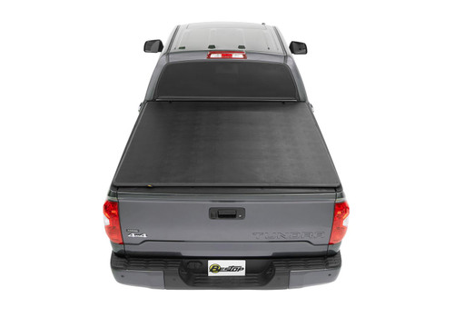 Bestop 16182-01 - Soft Tri-Fold Tonneau Cover EZ-Fold For Toyota 2007-2024 Tundra 5.5 Foot Black Tailgate Spoiler Not Included