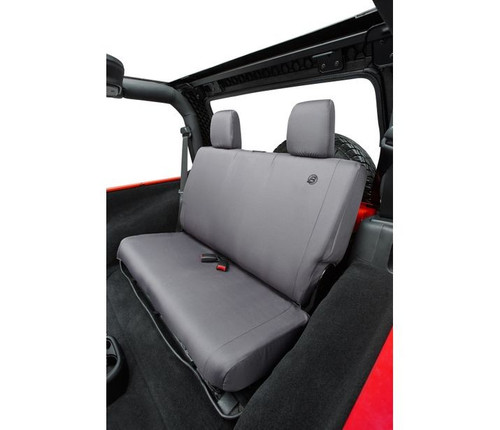 Bestop 29281-09 - Jeep Wrangler Seat Covers For Jeep 2008-2012 Wrangler JK 4 Door Rear Premium Vinyl Fabric Charcoal