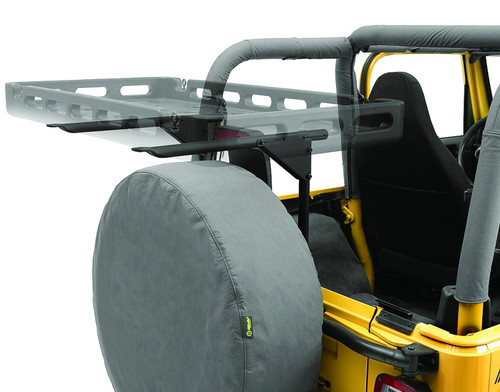 Bestop 41411-01 - HighRock 4x4 Tailgate Rack Bracket Kit For Jeep 1987-1995 Wrangler YJ Black