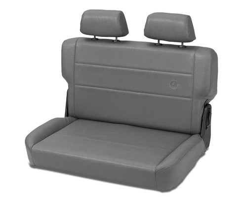 Bestop 39440-09 - Jeep Rear Bench Seat Trailmax II Fold-N-Tumble Seat For Jeep 1955-1983 CJ5 All Vinyl Charcoal/Gray