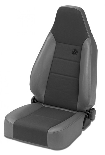 Bestop 39438-09 - Jeep Bucket Seats II Sport Front High Back Bucket Seat For Jeep 1976-1986 CJ7 Center Fabric Insert Charcoal/Gray