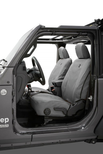Bestop 29290-09 - Jeep Gladiator Seat Covers For Jeep 2020-2023 Gladiator 4 Door Front Premium Vinyl Fabric Charcoal