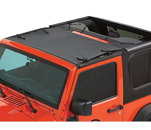 Bestop 52400-35 - Jeep Wrangler Bikini Top Sun Standard Targa Style Bikini Top For Jeep 2007-2018 Wrangler JK Black Diamond Fabric