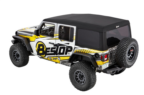 Bestop 54725-17 - Supertop Ultra Squareback Soft Top For Jeep 2018-Current Wrangler JL 4 Door Black