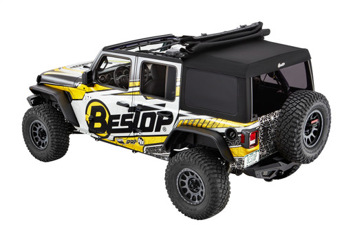 Bestop 54725-17 - Supertop Ultra Squareback Soft Top For Jeep 2018-Current Wrangler JL 4 Door Black