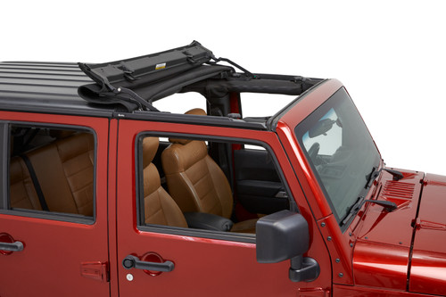 Bestop 52453-17 - Jeep Wrangler Soft Top Sunrider for Hardtop For Jeep 2007-2018 Wrangler JK Black Premium Twill