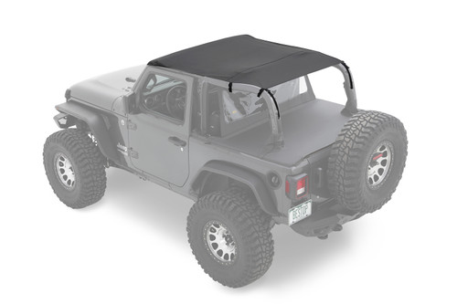 Bestop 52609-35 - Jeep Bikini Top Header Safari Bikini Tops For Jeep 2018-2023 Wrangler JL 2 Door Black Diamond Fabric