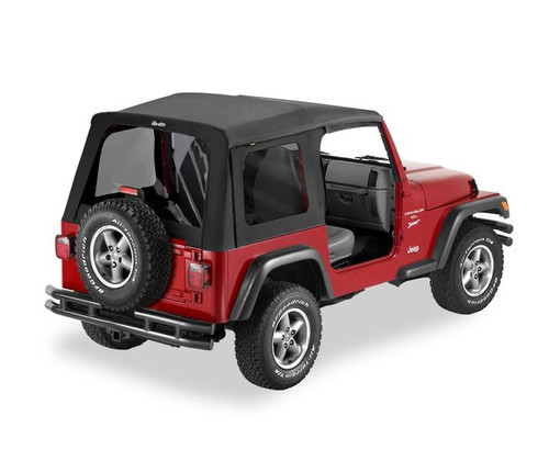 Bestop 55629-15 - Jeep Supertop Classic Replacement Skin For Jeep 1997-2006 Wrangler TJ Tinted Black Denim