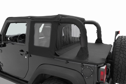 Bestop 53900-35 - Jeep Wrangler Halftop Soft Tops For Jeep 2007-2018 Wrangler JK 2 Door Black Diamond Bestop 53900-35 - Jeep Wrangler Halftop Soft Tops For Jeep 2007-2018 Wrangler JK 2 Door Black Diamond