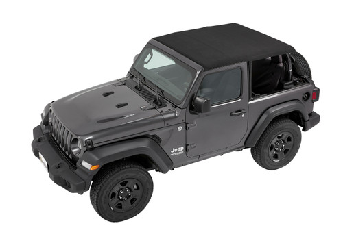 Bestop 56862-17 - Trektop Slantback Soft Top For Jeep 2018-Current Wrangler JL 2 Door Black Premium Twill