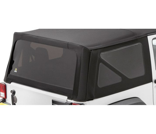 Bestop 58134-35 - Window Replacement Set For Jeep 2011-2018 Wrangler JK 2 Door Fits Sailcloth Replace-A-Top 79146, Supertop 54722, Factory Soft Top Black Diamond Sailcloth