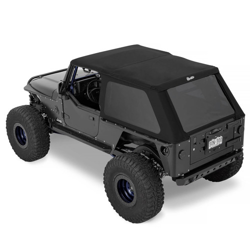 Bestop 56821-17 - Trektop Slantback Soft Top For Jeep 2004-2006 Wrangler TJ Black Premium Twill
