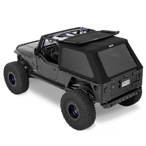 Bestop 56821-17 - Trektop Slantback Soft Top For Jeep 2004-2006 Wrangler TJ Black Premium Twill