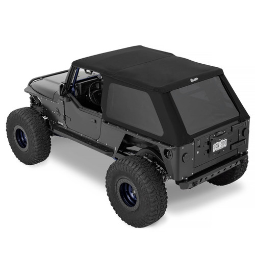 Bestop 56821-17 - Trektop Slantback Soft Top For Jeep 2004-2006 Wrangler TJ Black Premium Twill