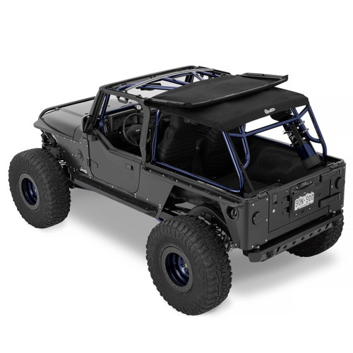 Bestop 56821-17 - Trektop Slantback Soft Top For Jeep 2004-2006 Wrangler TJ Black Premium Twill