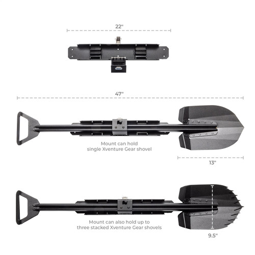 Go Rhino XG-RS50010T -   - Xventure Gear - Spade Stackable Shovel - Textured Black