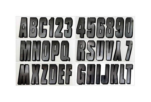 Hardline CHBKG300 - Boat Lettering Registration Kit 3 in. - 300 Chrome/Black