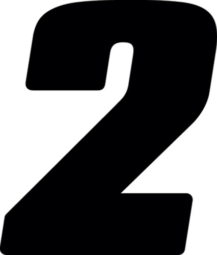 Hardline DD53B-2 - Dirt Digits 3pk 5.5 in. - High Gloss Number 2 - Black