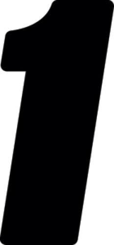 Hardline DD73B-1 - Dirt Digits 3pk 7 in. - High Gloss Number 1 - Black