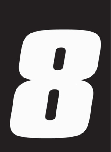 Hardline DD73W-8 - Dirt Digits 3pk 7 in. - High Gloss Number 8 - White