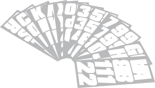 Hardline WHI500EC - Snowmobile Lettering Registration Kit 2 in. - 500 Solid White/