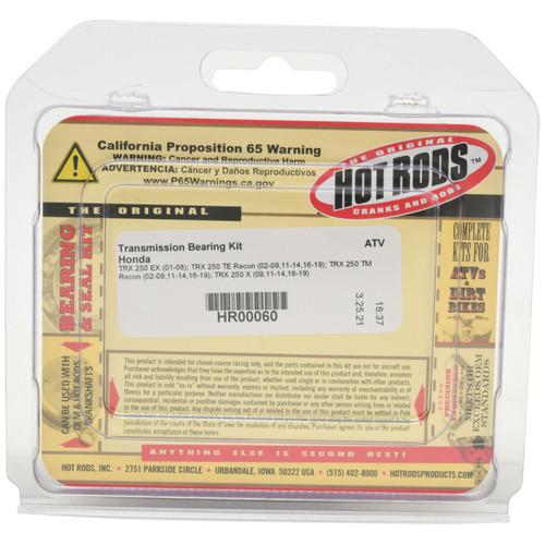 Hot Rods HR00060 - 01-08 Honda TRX 250 EX 250cc Transmission Bearing Kit