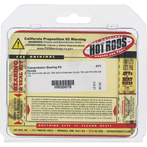 Hot Rods HR00078 - 09-13 Honda TRX 420 FPA IRS 420cc Transmission Bearing Kit