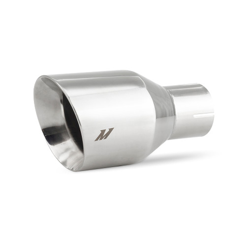 Mishimoto MMEXH-TIP-DW25P - Clamp-on Double Wall Exhaust Tip 2.5 Inlet Slash Cut - polished