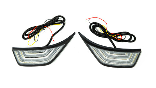 OLM OLME.23005.1 - LED Front Fender Vent Sidemarkers Clear DRL+ Sequential Turn 2018+ Jeep Wrangler